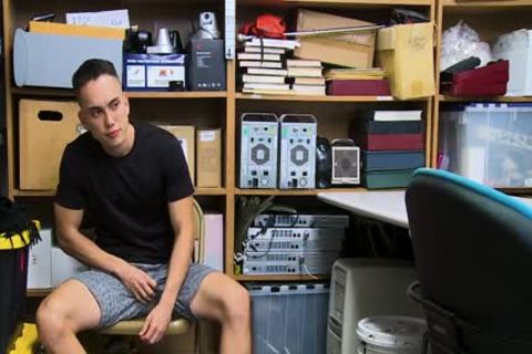 Security Guard Shoves His weenie In Public Masturbators throat