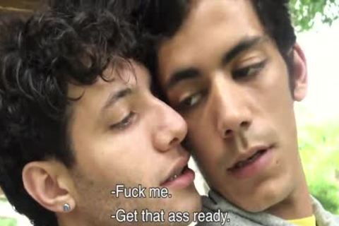 sleazy Latino teen receives His chocolate hole Creampied By A Hung stud