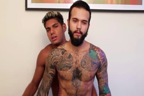 Tattooed Latino Barefucked By Younger Latino