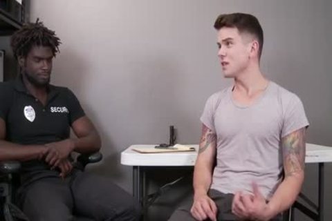 White twink Shoplifter Barefucked By darksome Guard