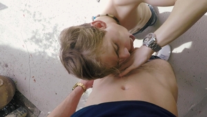 Brother Crush - Michael DelRay throat fuck outside