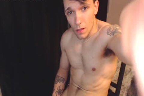 slim 24yo Canadian lad Jon Strokes His large dick And sperm
