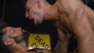 Next Door Raw - Inked Andre Grey jerking Johnny B huge penis