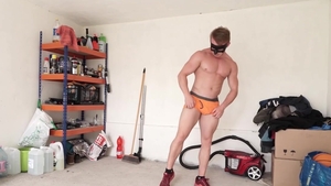 Maskurbate: Marty in mask gentle teasing outside