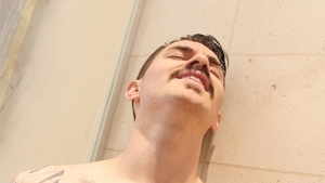 GayRoom: Hard sex in shower next to twink Vincent James