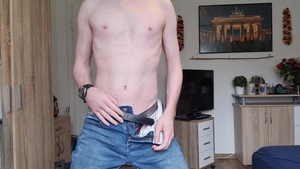 naughty undress In belt And Fishnet nylons, Then wank On The bed, Then cumshot Against A Pane Of Glass